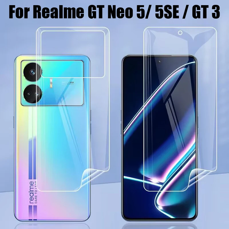 

3 шт. матовая Гидрогелевая пленка для Realme GT Neo 5 SE 5SE, защитная пленка для экрана Realme GT 3 GT3, защитная пленка для передней и задней панели