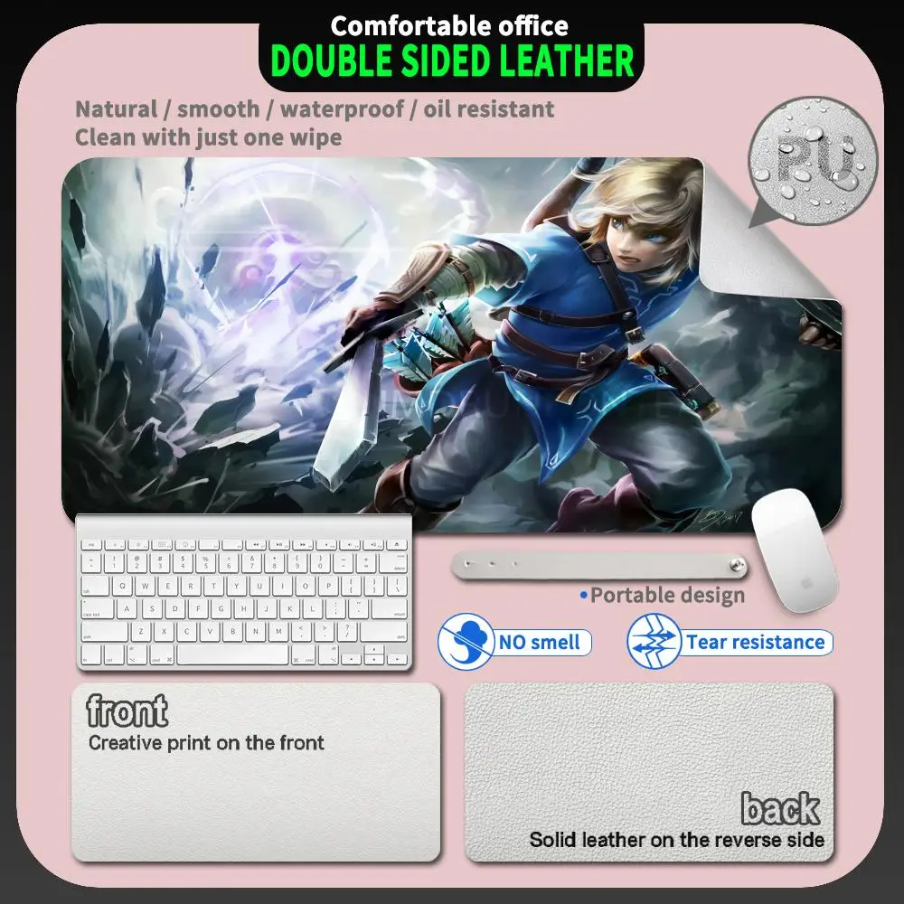 

PU Leather Mouse Pad XXL PC Desk Mat keyboard pad Zelda Mouse Mat Gamer Large Office Computer Mouse Pad Waterproof Gaming carpet