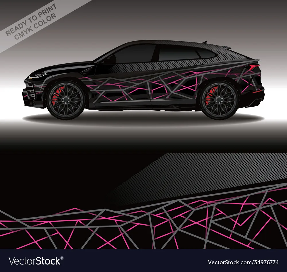 Universel 60 cm x 200 cm Auto voiture coté corps autocollants décalcomanies  vinyle graphique décor (noir)