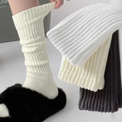 Y2k Lolita Long Socks for Women Autumn Winter Solid Color Lolita Knitted Warm Tube Sox Ladies Crochet Sox Boot Cuffs Stockings