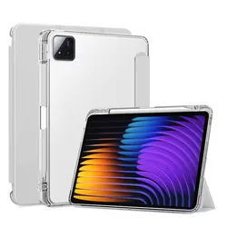 Sleek Trifold PU Leather Stand Case with Pen Holder for Poco Pad X1 11.2 (Gray)