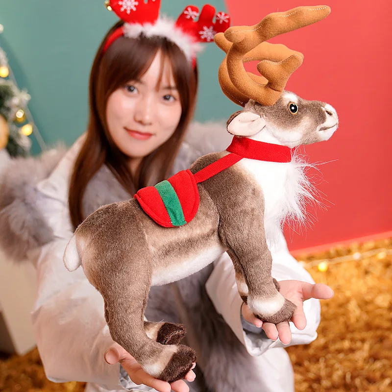 Simulation Reindeer Plush Toy Christmas Deer Plushies Doll Xmas Elk Soft Toys Merry Christmas New Year Decor Best Gifts For Kids