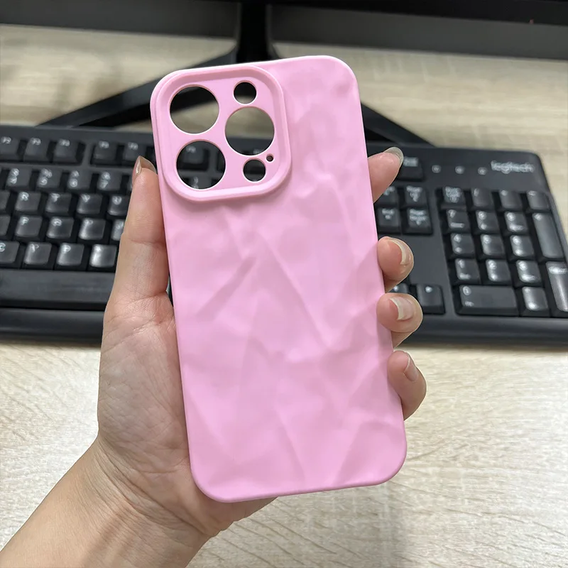 Роскошный плиссированный розовый Силиконовый бронированный чехол для iphone 13 14 15 12 11 Pro Max X XR 7 8 Plus защитный чехол с полной защитой от падения