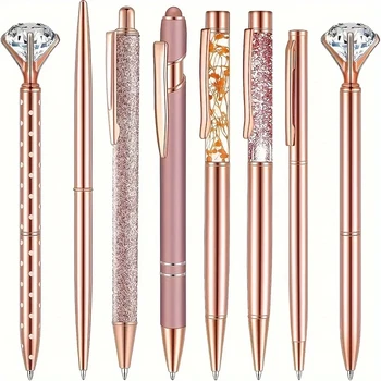 Rose Gold Crystal Pen Set 1