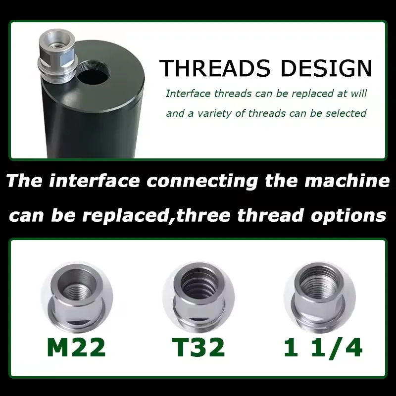 다이아몬드 코어 드릴 비트 1 1/4UNC T32 M22 직경 25mm200mm 전체 길이 450mm 습식 및 건식 레이저 용접용