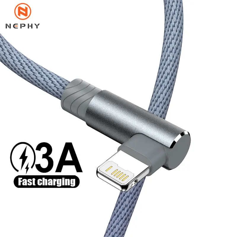 Enhanced High-Speed 90-Degree USB Charging Cable for Apple Devices - Available in 1M, 2M, 3M Lengths