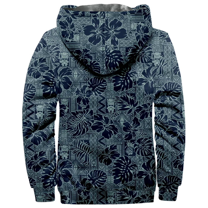 New Creative Cotton Coat Hooded Sweater Casual Print Men's Fur Loop Arctic Velvet Zipper Patch Pocket Hooded Sweater a50