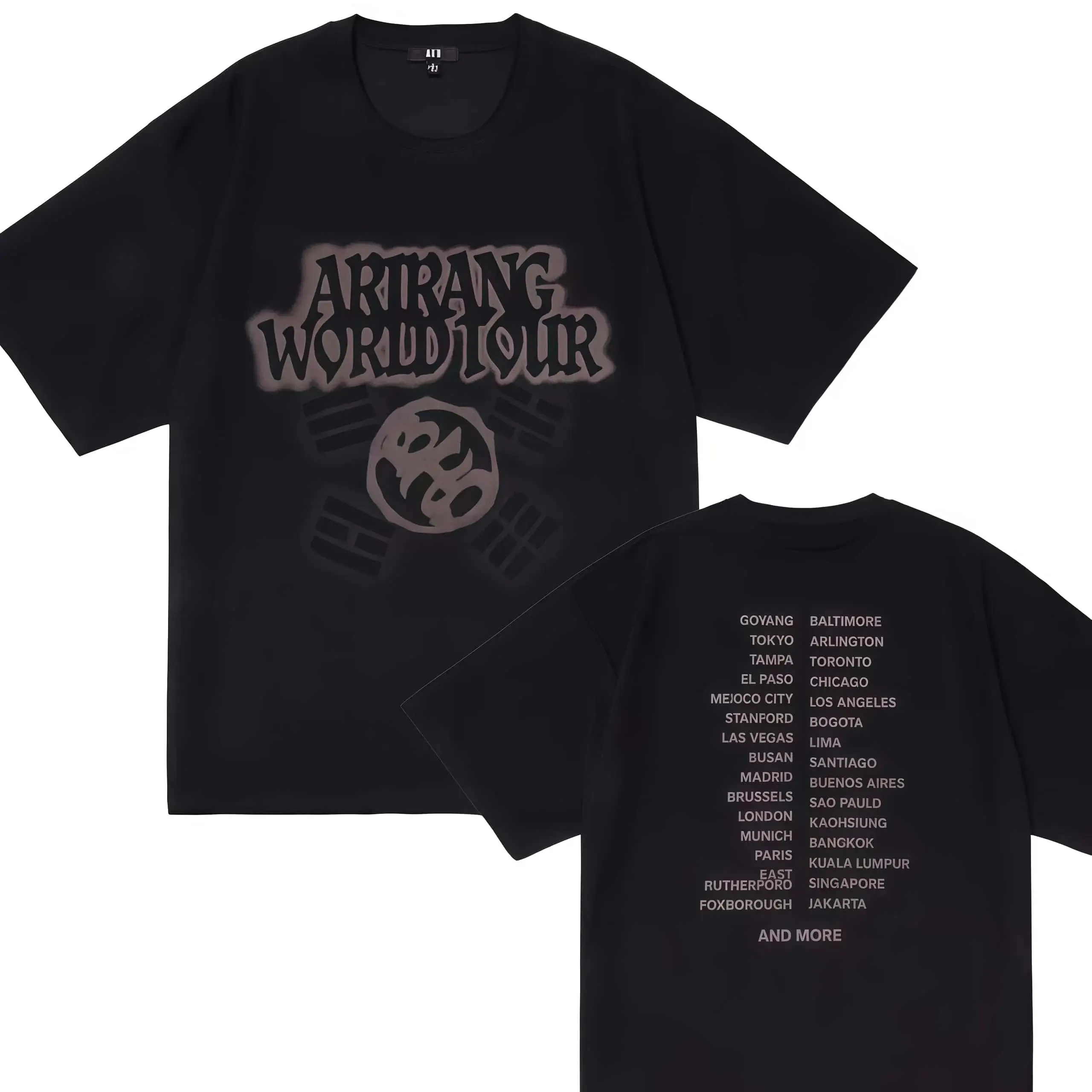 2026 Arirang World Tour Grafik-T-Shirt für Männer und Frauen, Sommer, 100% Baumwolle, Modische Oversized Kurzarm-Oberteile, Streetwear