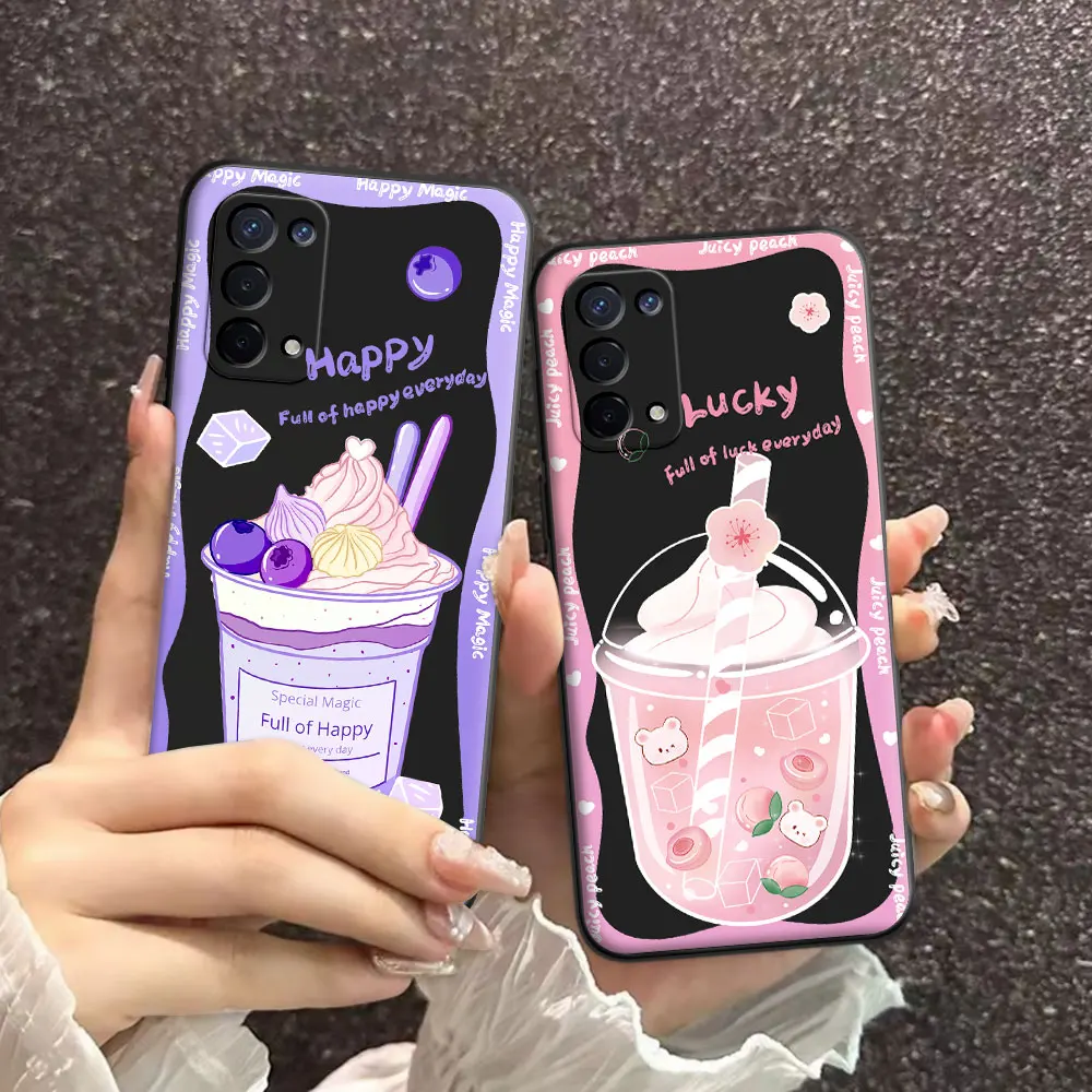 Per Oppo A74 5G Custodia Per Oppo A74 4G Fashion Soft Silicone Tpu Ice Cream Pattern Custodia Per Telefono Per Oppoa 74 A74 Cartoon Back Cover