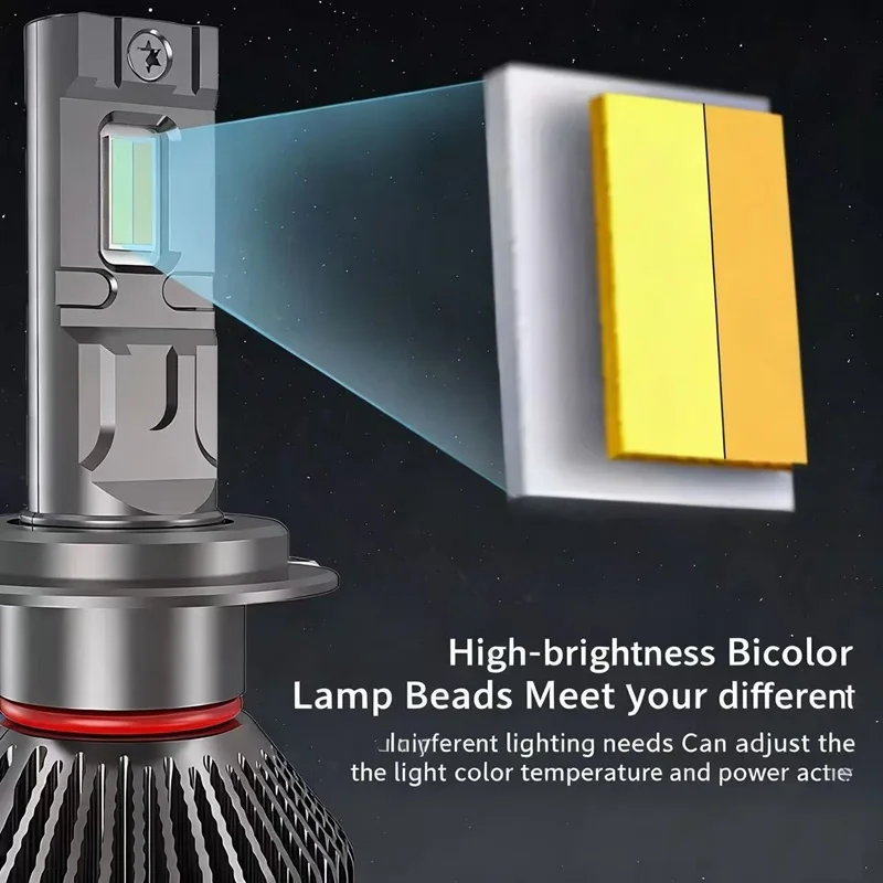 2개입 H4 자동차 LED 헤드라이트 블루투스 앱 3000K-8000K H1 H7 H8 H11 HB3 9005 HB4 9006 자동차 전구 LED 라이트 자동차 헤드라이트 12V