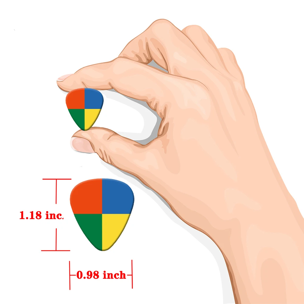 SOACH 10Pcs/lot 0.71Mm 0.46 1.0 Thickness Color contrast Guitar Picks Pattern Guitar Paddles Parts Accessories pick