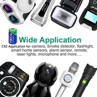 24PCS PKCELL CR2 3V Lithium Photo Size Battery CR2 Lithium Battery CR15H270 3V 850mAh Lithium Photo Battery for Motion Sensors 2