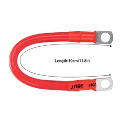 Heavy - Duty Car Battery Power Inverter Cables with Lug - 30cm 2AWG/4AWG Marine - Grade PVC Insulated (4AWG)