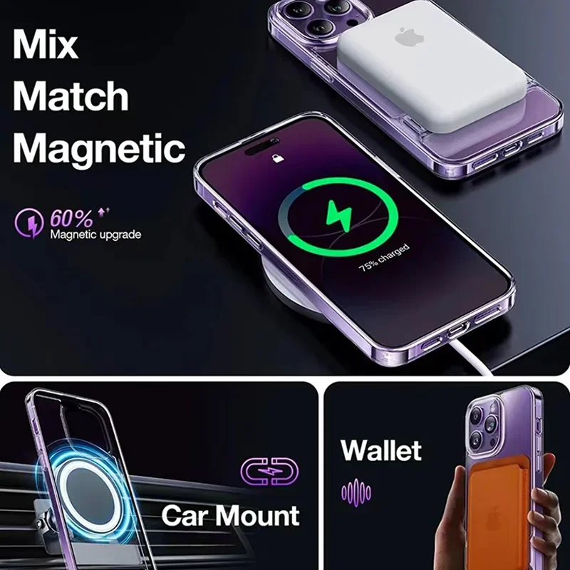 Magnetic Wireless Charging Back Cover Case - Premium Protection