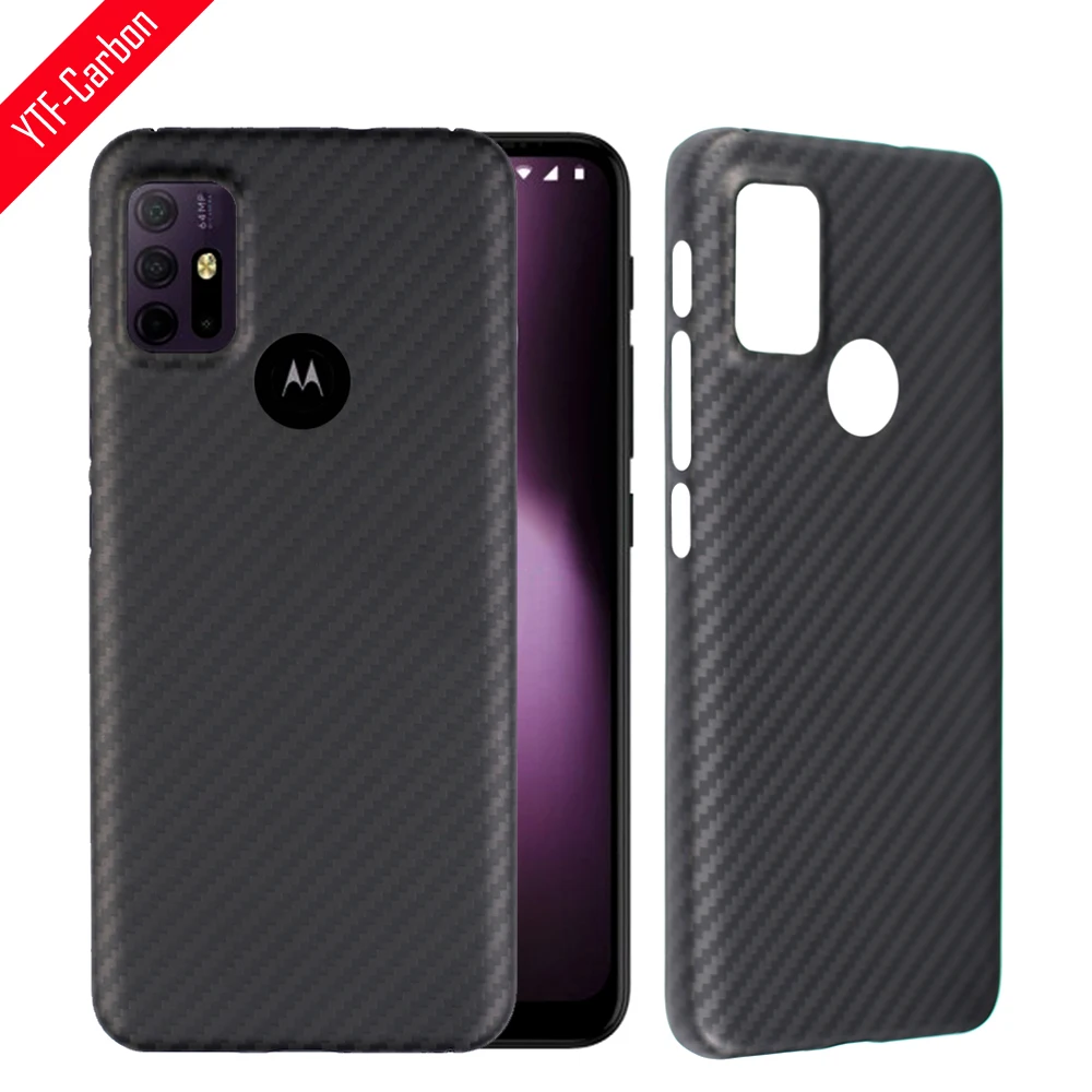

YTF-чехол из углеродного волокна для Motorola Moto G30 тонкий роскошный прочный и прочный 0,6 мм толщиной G30 (6,5 дюйма)-черный