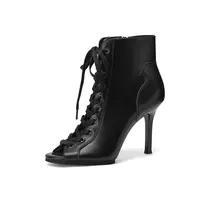 Genuine leather Customizable boots European Style Sexy Thin High Heel Jazz Dance Sandal for Women Open Toe Ladies Dancing Shoes - Image 4