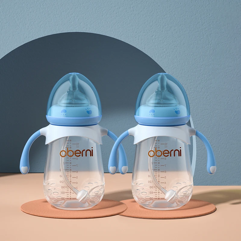 Oberni Bpa Free Baby Feeding Bottle 10OZ Anti Colic Feeding Bottle Baby Binkies Latex Free 2 Pieces Package