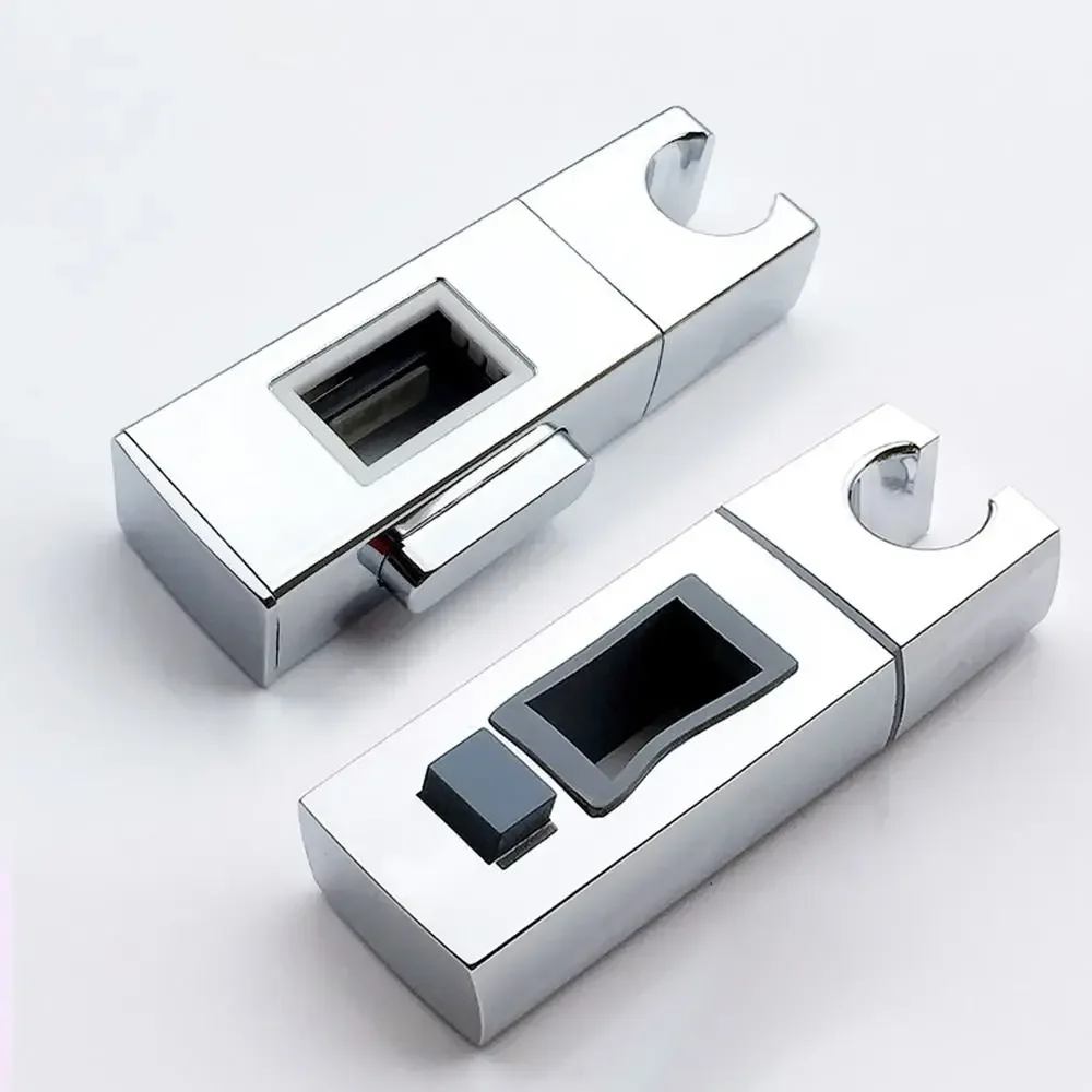 Square Pipe Shower Head Holder Rotatable Adjustable Bathroom Slide Bar Shelf Portable Sprayer Fixed Base Bathroom Accessories