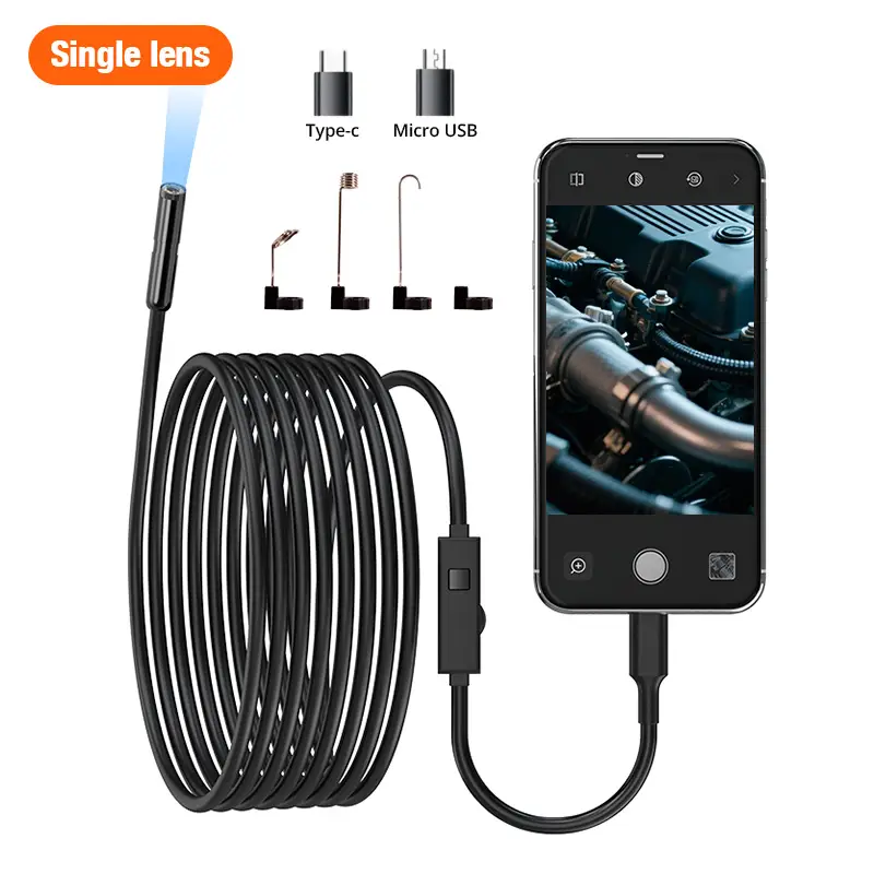 KERUI Single/Dual Lens Endoscope Camera For iPhone iPad IOS & Android Type-c Led Light IP67 Borescope Industry Inspection Camera - Image 7