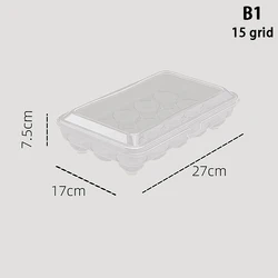 Transparent Portable Egg Storage Box with Fresh-Keeping Grids for Kitchen Refrigerators (B1)