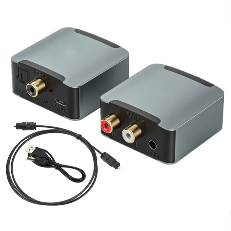 

Digital to Analog AudioConverter Optical Coaxial for Toslink to Analog RCA 3.5mm StereoAudio Adapter Amplifier Dropship