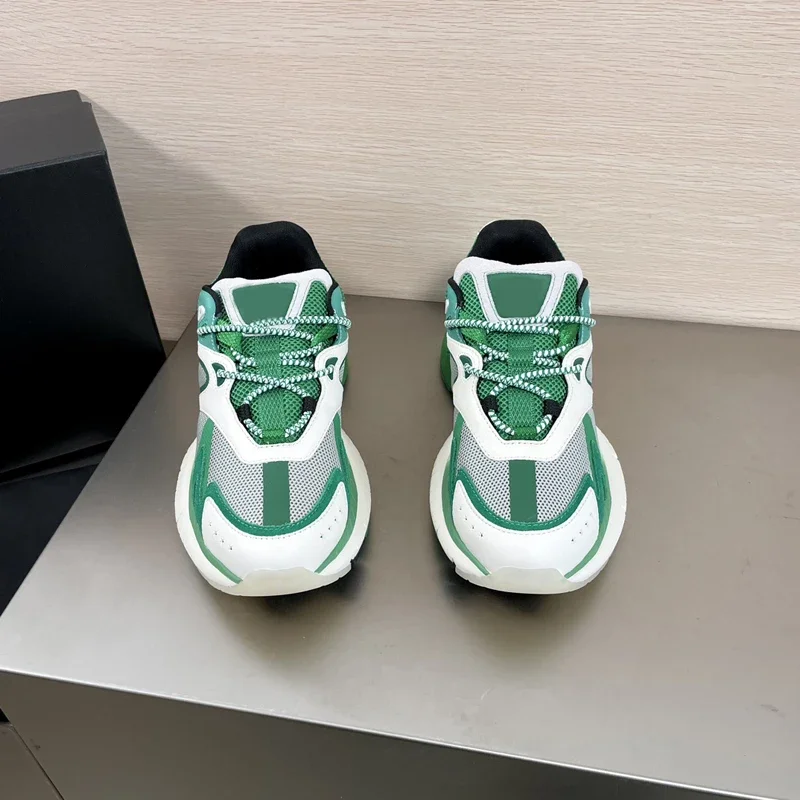 

Модные мужские кроссовки, модная обувь из воловьей кожи на платформе, со шнуровкой, роскошная брендовая спортивная обувь унисекс на толстой подошве для тенниса и бега