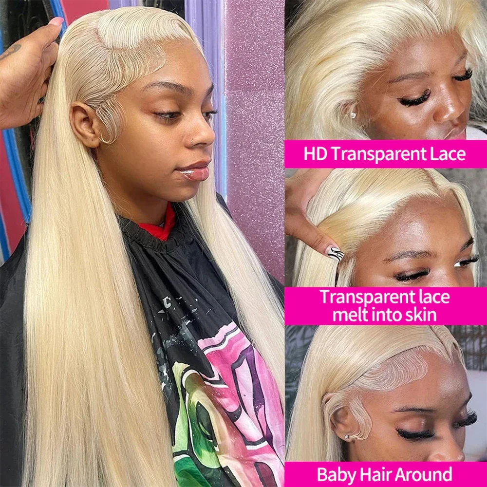 220 Density HD 613 Honey Blonde 30 36 Inches Straight 13x4 Lace Frontal Wig HD Lace Front Wigs Human Hair Wig For Black Women
