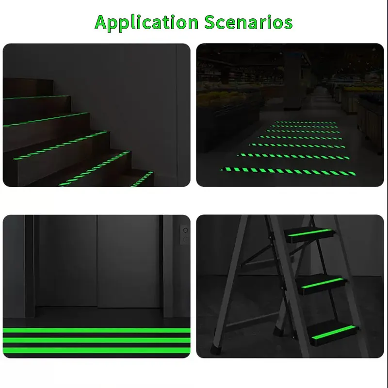 Green Luminous Tape Fluorescent Reflective Self-adhesive Stickers Warning Safety DIY Home Decoration Festival Party Supplies