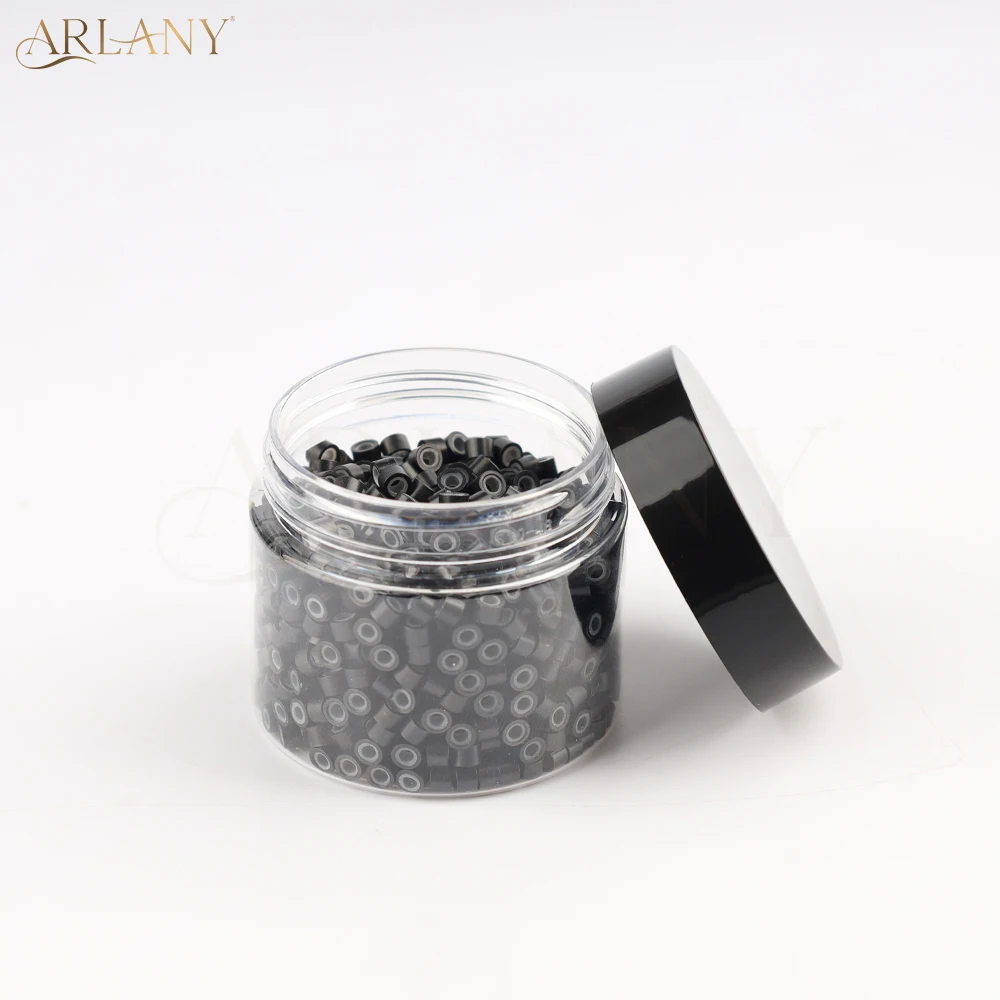 ARLANY 1000개 4mm 실리콘 헤어 익스텐션 비즈 (위프트 익스텐션용) 투명 헤어 익스텐션 마이크로 비즈 (깃털 익스텐션용)
