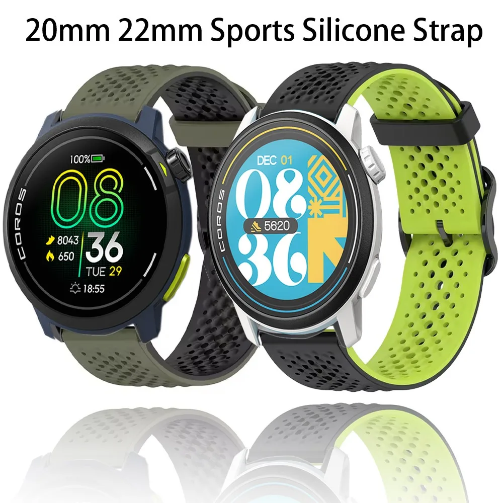 Soft Silicone Sports Wristband, 20mm/22mm - Comfortable Strap for Active Lifestyles