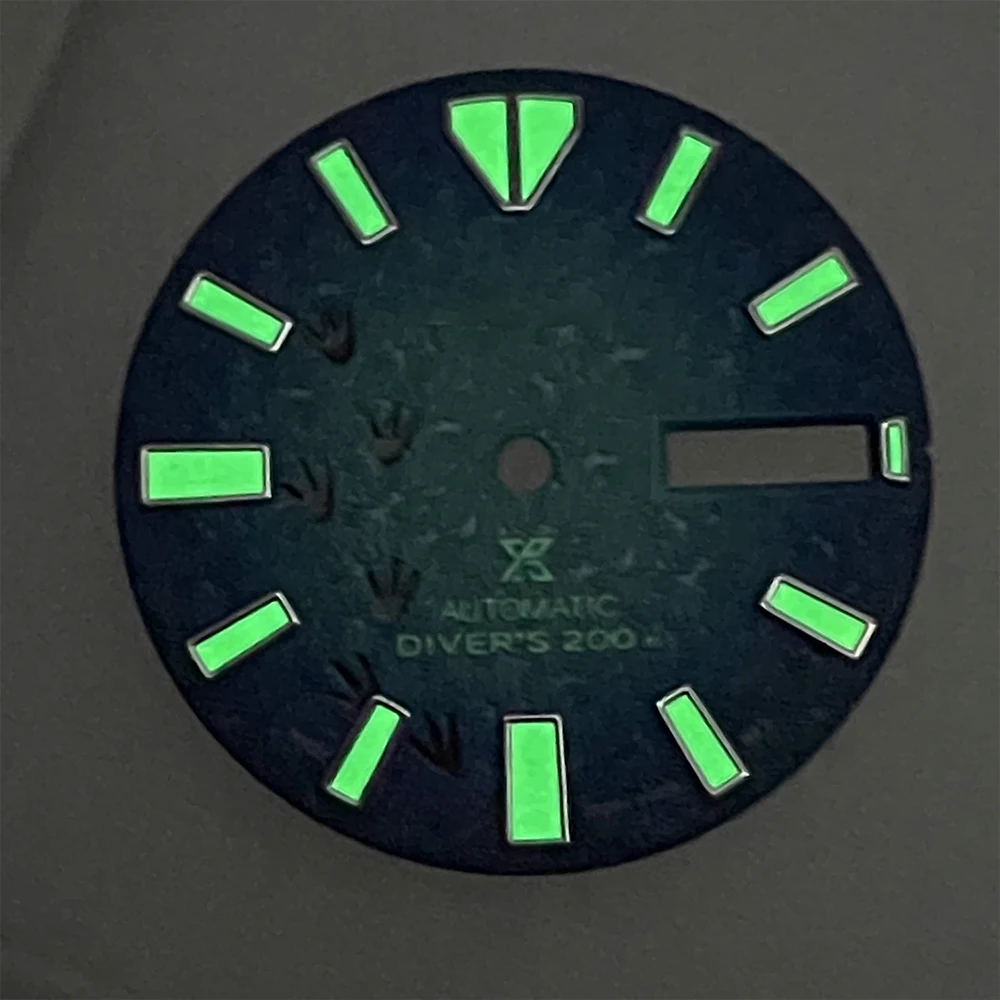 NH36 dial double calendar mechanical watch green luminous watch accessories diameter 28.5m