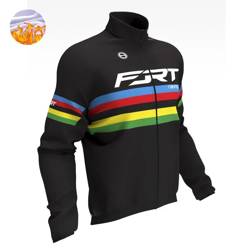 Winter Cycling Jacket Fleece Thermal Bicycle Clothing Men Long Sleeve Top Outdoor Wind Warm Jersey Coat MTB Bike Racing Suit