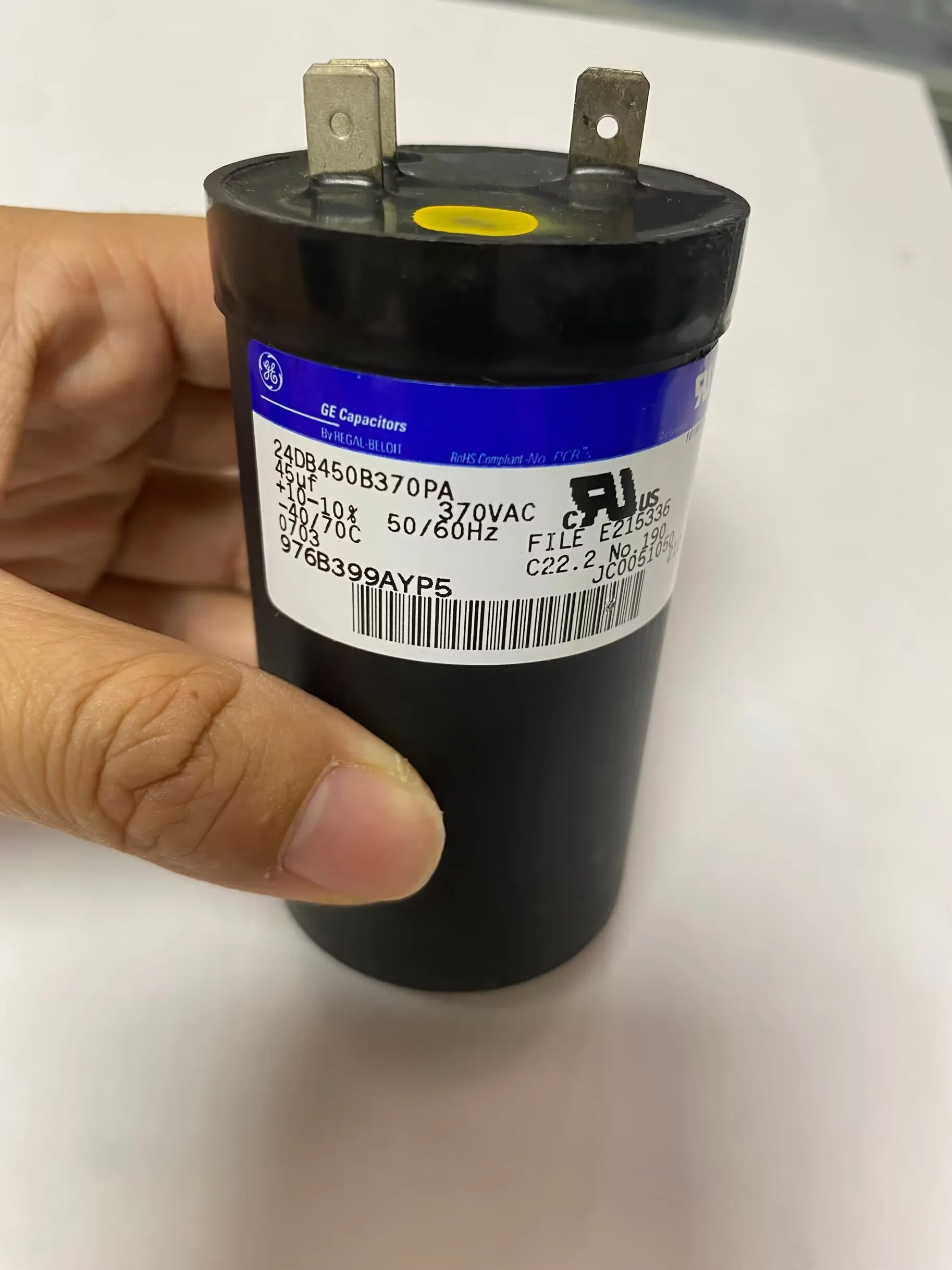 1pcs price GE 370vac 45uf 24DB450B370PA 45*80mm Start Run Film Capacitor
