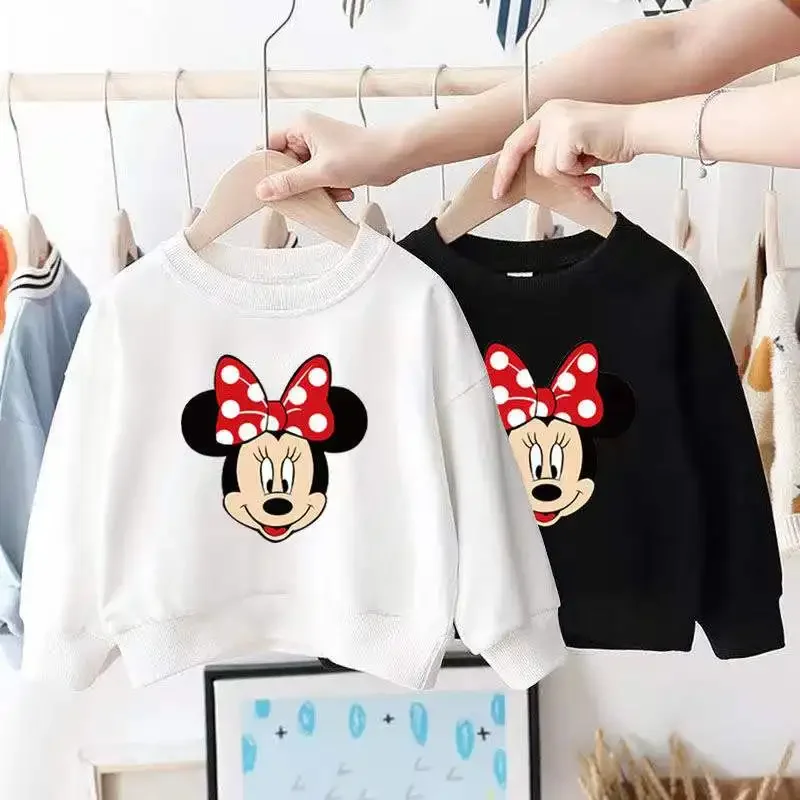 Children Tshirts Tops Spring Autumn Baby Boys Girls Long Sleeve Cartoon Mickey Minnie Mouse Print Sweatshirts Tees