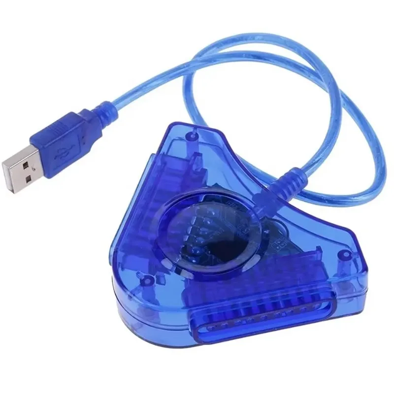 PS2 PC USB 게임 컨트롤러에 대 한 1 Pcs USB 듀얼 플레이어 변환기 어댑터 케이블 CD 드라이버