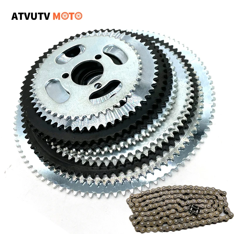 Motorcycle Chain Sprocket 92T 80T 70T 68T 66T 65T 64T 55T 47T 25H 26mm 29mm 54mm Rear Sprocket 136L Chain For Mini Moto ATV Dirt Pit Pocket Bike 47CC 49CC
