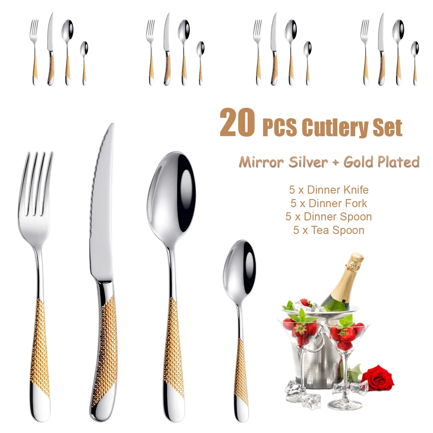 20PCS- Gold Plated