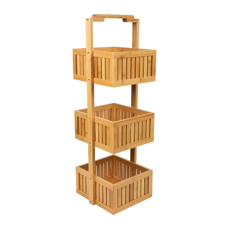 

Bamboo Deluxe 3 Tier Bathroom Caddy /Bamboo Double Wide 3 Tier Storage Shelf Unit