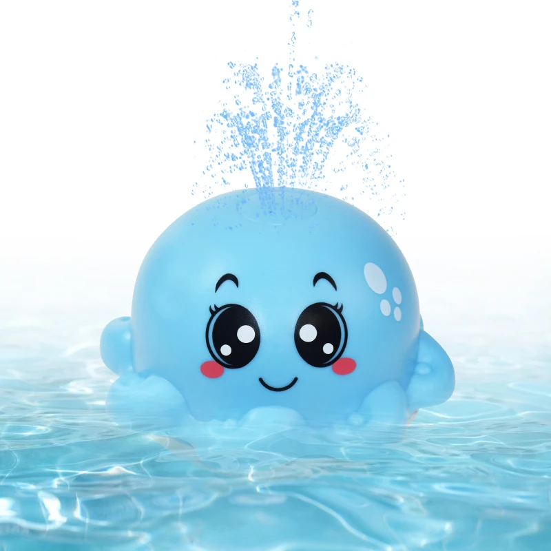 Creative Water Spray Bath Toy Octopus Shape Led Light Water Spray Ball Baby Bath Water Toys Automatic Induction Toys For Kids Gi 3