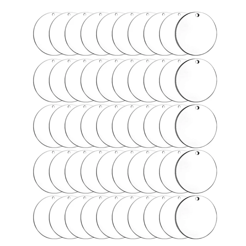 

50x/Set 2'' Clear Acrylic Round Keychain Pendant for