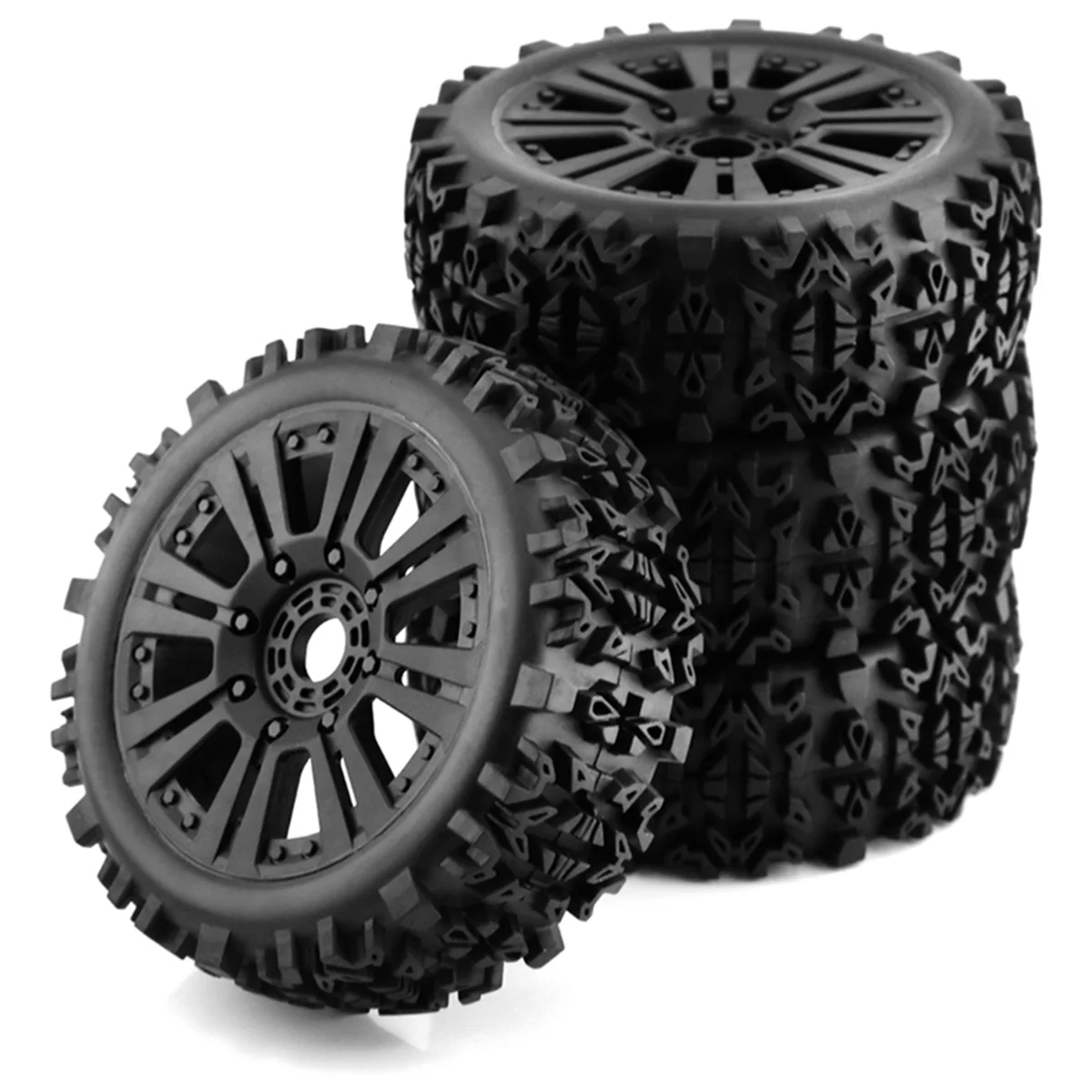 

4PCS 1/8 Off-Road Car Buggy Wheels Tires 120Mm Rubber Rocks Tyres