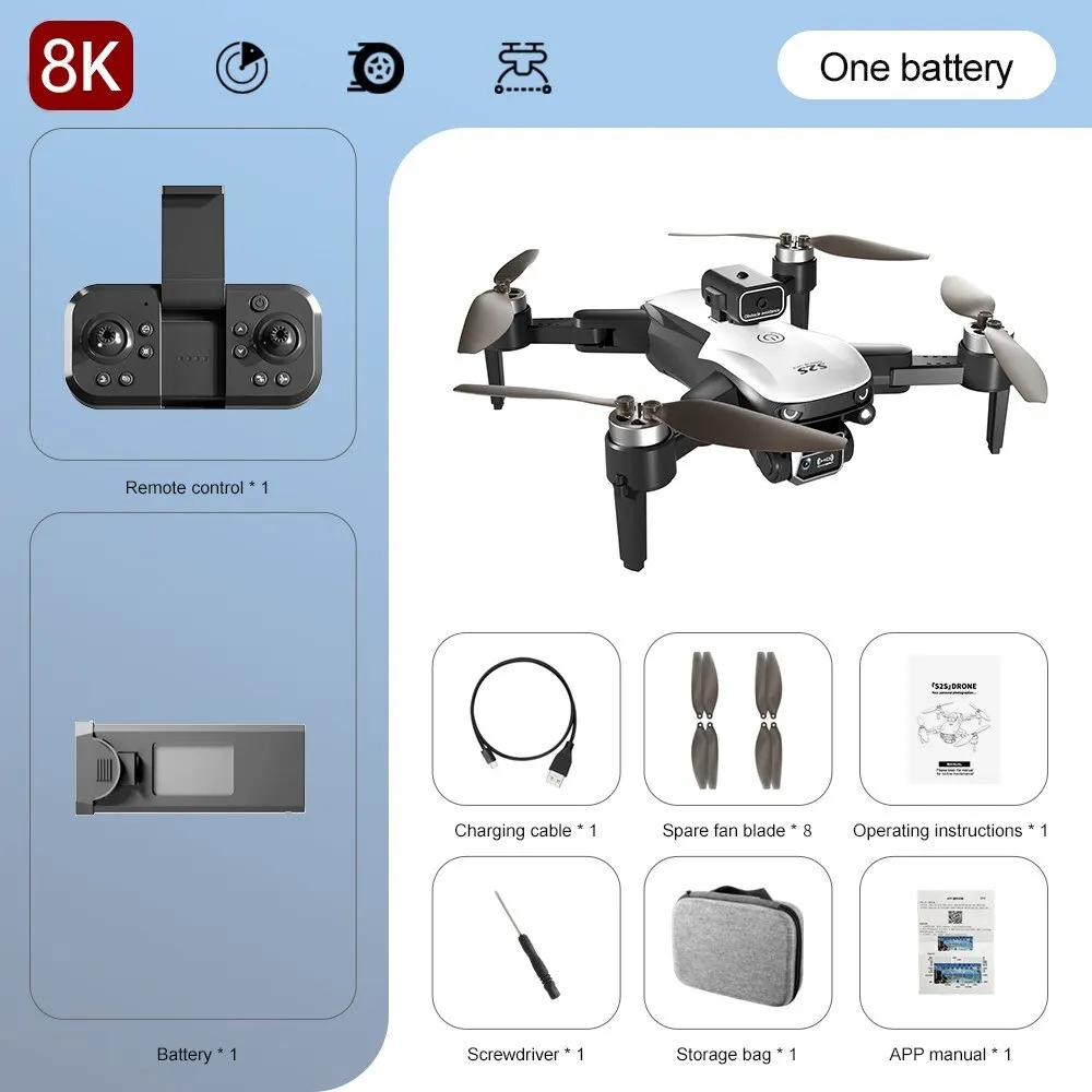 Drone quadcopter S2S 8K professional HD dual camera brushless obstacle avoidance aerial photography foldable