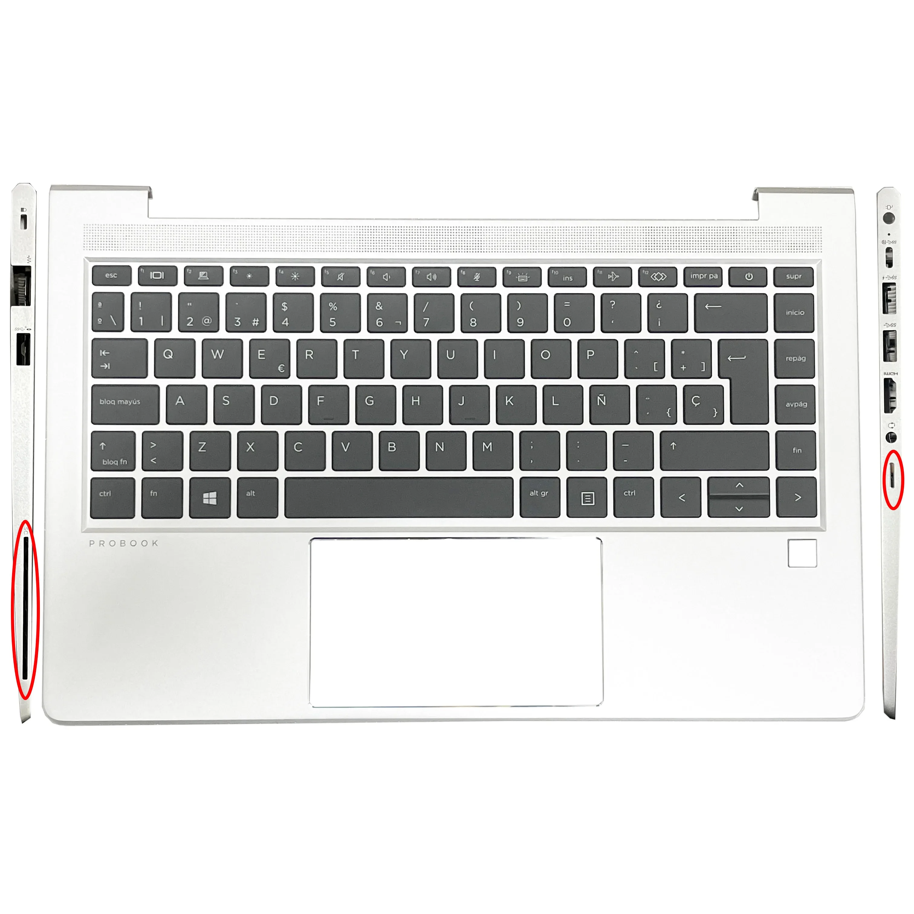 Laptop Palmrest Tampa Superior Backlight Teclado Espanhol Original dos Eua hp Probook 440 g8 440 g9 445r Zhan66 14 g4 g5 X8q Novo - Imagem 3