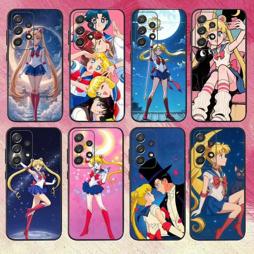 Enchanting Sailor Moon Cartoon Phone Case - Black Cover