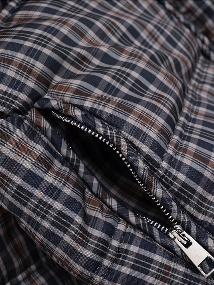  Casual Plaid Cotton Jacket For Woman Long Sleeves Loose Zipper Coats With Pocket Casual Street Versatile Winter New Warm Jacke