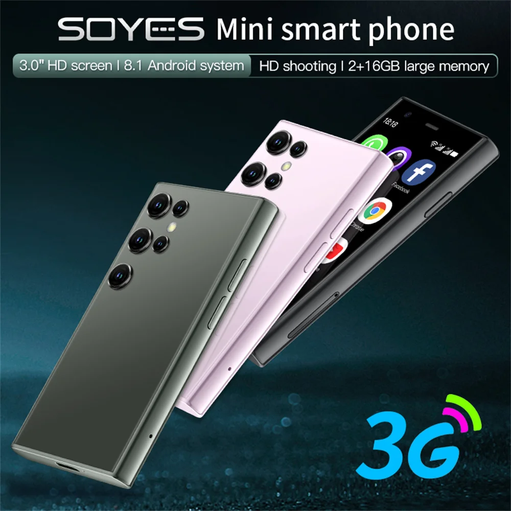 SOYES S23 프로 미니 스마트폰, 전면 및 후면 HD 카메라, 미니 소형 휴대폰, 2GB + 16GB