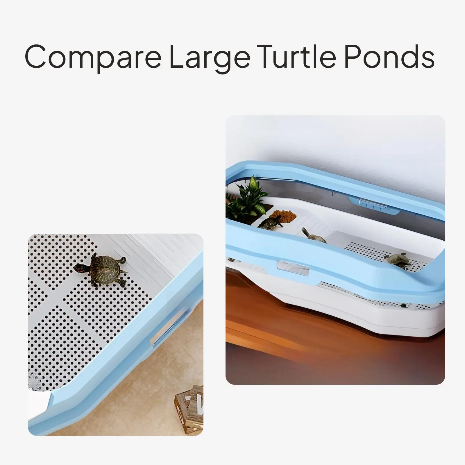 Turtle Terrarium with Basking Platform and Filtration