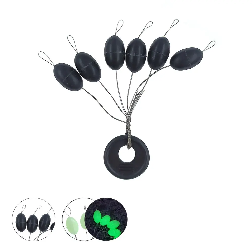 INFOF 10 groups/set 6th Extra Large Black Rubber Stopper Weight Stoppers  S/M/L Oval Float Fishing Bobber Space Bean