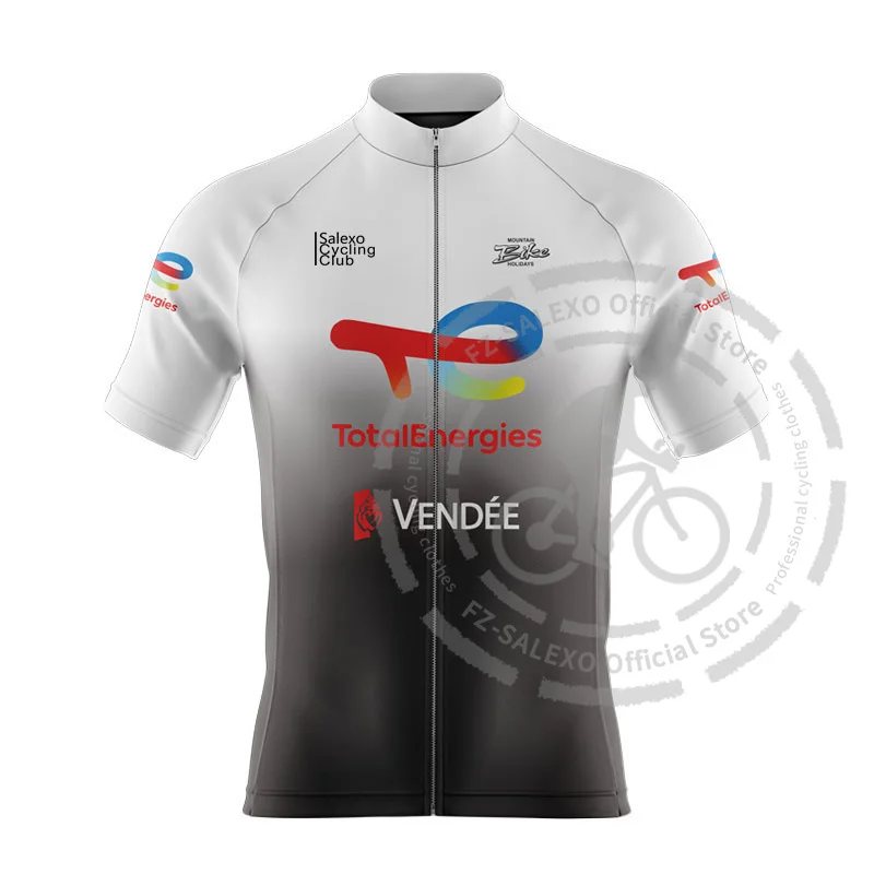 2025 Total Energies 팀 사이클링 저지 여름 자전거 의류 남성용
