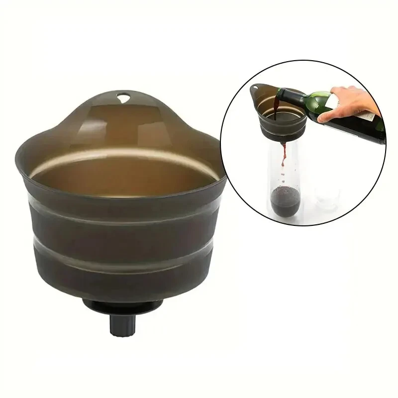 1pc Kitchen Red Cup Wine Strainer Filter Tool Collapsible Style Kitchen Juice Basket Red Wine Jam Filter